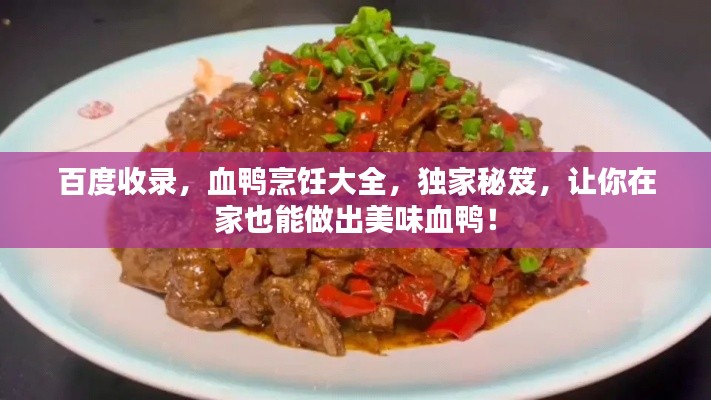 百度收录，血鸭烹饪大全，独家秘笈，让你在家也能做出美味血鸭！